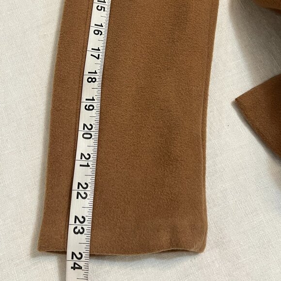 Bill Blass Women's Pea Coat Tan Wool with Cashmere Blend Double Beaded Size M - Picture 12 of 14